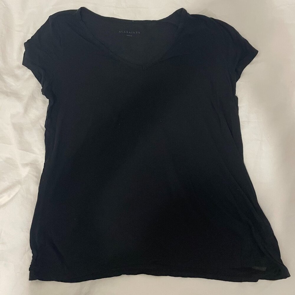 Black v-neck t-shirt, thin